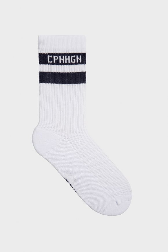 Kopenhagen | CPH Socken 3 Baumwollmischung Weiß/Marineblau