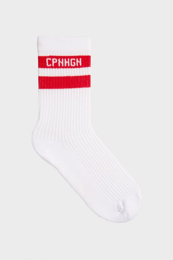 Kopenhagen | CPH Socken 3 Baumwollmischung Weiß/Rot