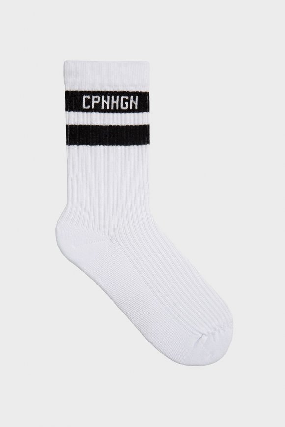 Kopenhagen | CPH Socken 3 Baumwollmischung Weiß/Schwarz