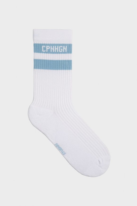 Kopenhagen | CPH Socken 3 Baumwollmischung Weiß/Hellblau