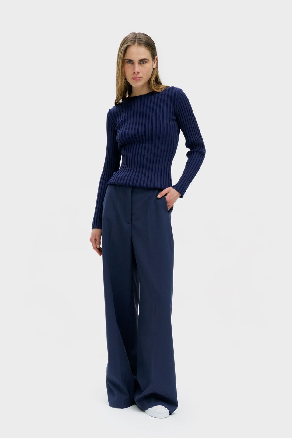 Copenhagen | CPH Rippsweat 1 Öko-Viskose Marineblau