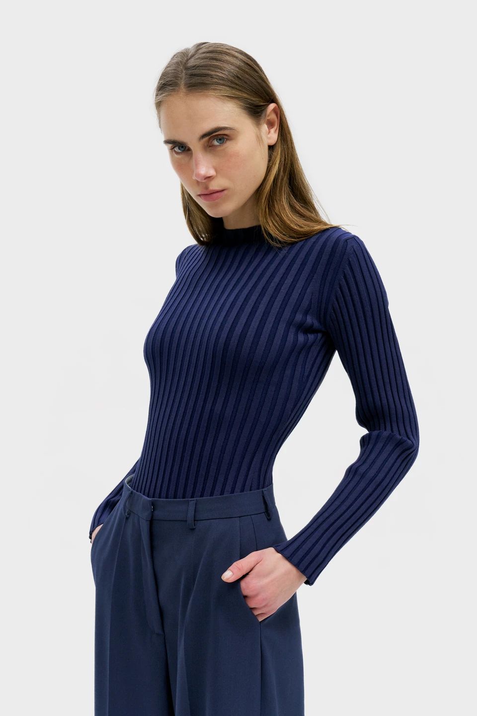 Copenhagen | CPH Rippsweat 1 Öko-Viskose Marineblau
