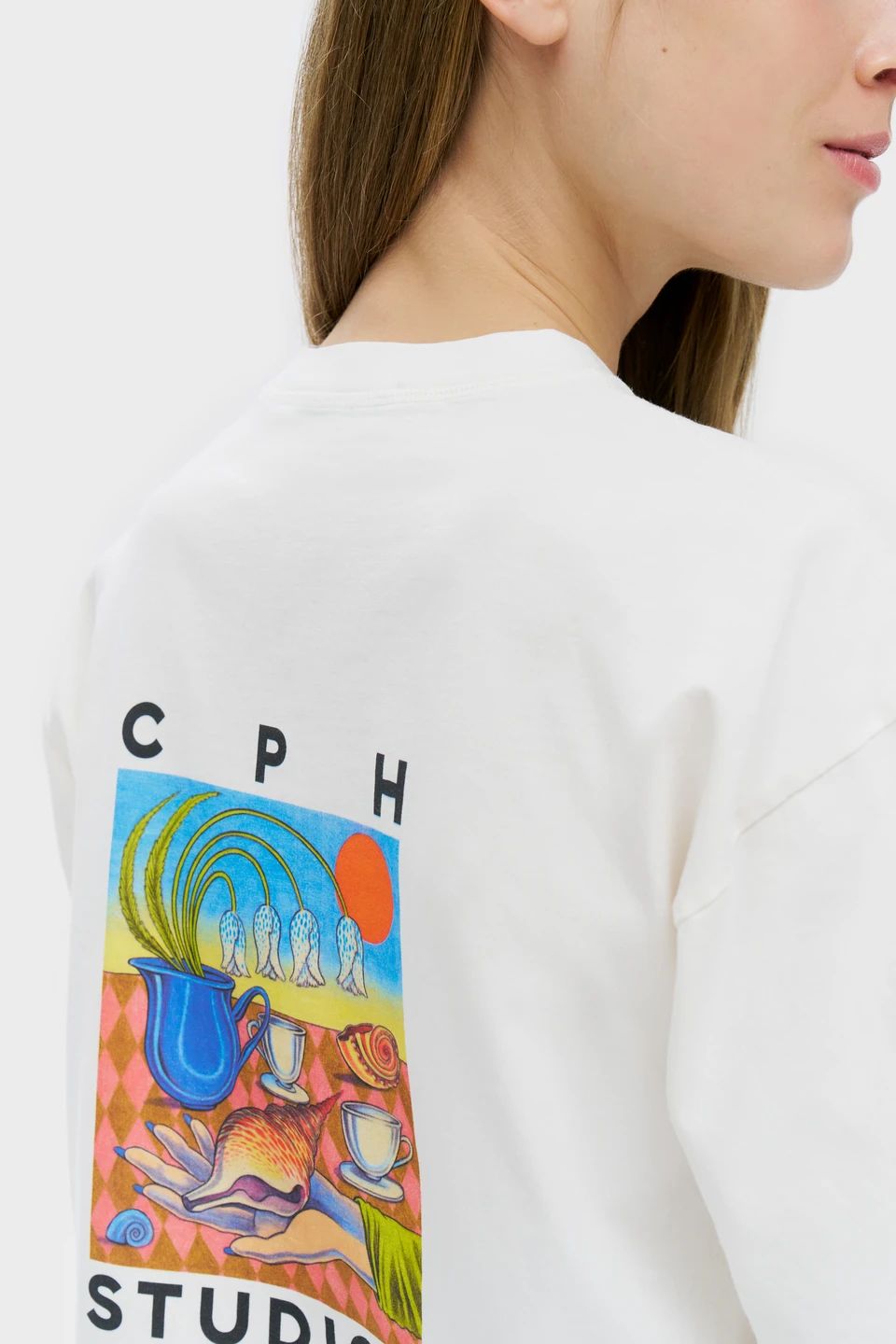 Copenhagen | CPH T-Shirt 1 Bedruckte Baumwolle Weiß/Tagesdruck